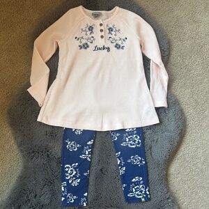 Lucky Brand Kids Thermal Henley & Legging Set.  Size 6.
